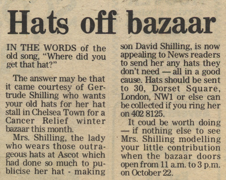 19811016 GERTRUDE SHILLING SECONDHAND HATS CN.jpg